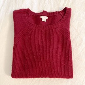 J.Crew Maroon Elbow Patch Sweater